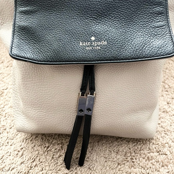 Kate Spade soft pebbled leather two tone drawstring backpack main image 12